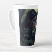 黒いヒョウの女の子 カフェラテマグ (左アングル)