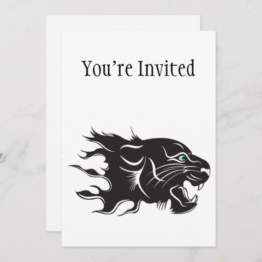 黒いヒョウの青い目 招待状 (正面/裏面)
