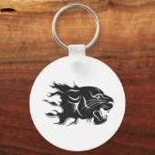黒いヒョウ青い目 キーホルダー (正面)