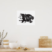 黒いヒョウ青い目 ポスター (キッチン)