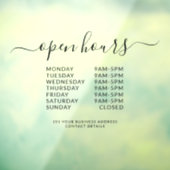 黒いビジネスの営業時間エレガントのスクリプトサイン ウィンドウサイン (シート3)