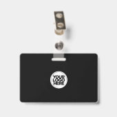 黒いビジネス写真IDスタッフID バッジ (クリップ付き裏面)