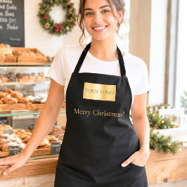 黒いビジネス ロゴ クリスマス 社員 エプロン