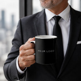 黒いビジネス ロゴ 長方形 コーヒーマグ マグカップ