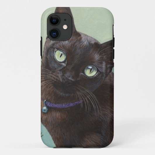 黒いビルマ猫のアメリカヘラジカ Case-Mate iPhoneケース (裏面)