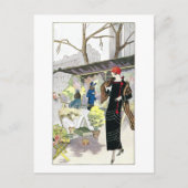 黒いビロードのビジネスドレスを着た女性（1924年） シーズンポストカード (正面)