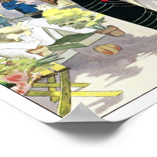 黒いビロードのビジネスドレスを着た女性(1924年) ポスター (角)