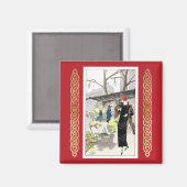 黒いビロードのビジネスドレスを着た女性（1924年） マグネット (正面/裏面)