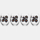 黒いビロードの花 ステムなしワイングラス (裏面)