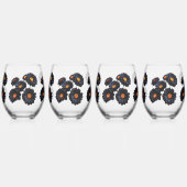 黒いビロードの花 ステムなしワイングラス (左)