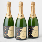 黒いビロードの花 スパークリングワインラベル (ボトル)