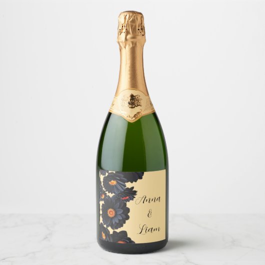 黒いビロードの花 スパークリングワインラベル (正面)