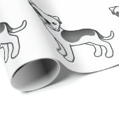 黒いピエバルアメリカブルドッグの漫画の犬のパターン ラッピングペーパー (ロールコーナー)