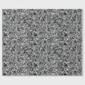 黒いピクセルモザイクギフト用包装紙 ラッピングペーパー (フラット)