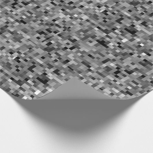 黒いピクセルモザイクギフト用包装紙 ラッピングペーパー (角)