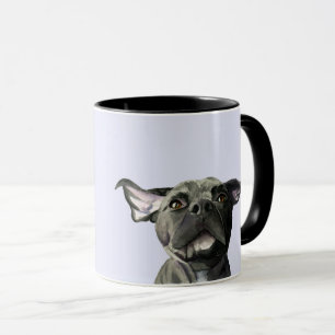 黒いピット・ブル犬のイラストレーションをばたつかせる耳 マグカップ