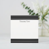 黒いピューターのタキシードのストライプのフォーマルなサンキューカード サンキューカード (スタンド正面)