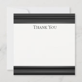 黒いピューターのタキシードのストライプのフォーマルなサンキューカード サンキューカード (正面)