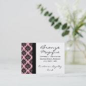 黒いピンクのダマスク織の顧客のロイヤリティカード ロイヤリティカード (スタンド正面)