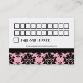 黒いピンクのダマスク織の顧客のロイヤリティカード ロイヤリティカード (裏面)