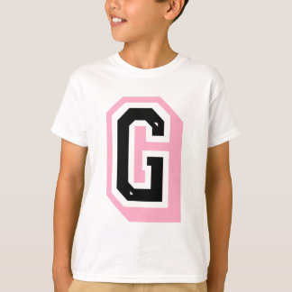 黒いピンクの手紙G Tシャツ