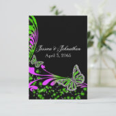 黒いピンクの緑の蝶の輝き 招待状 (スタンド正面)