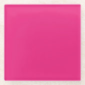 黒いピンクの背縁ど景 ガラスコースター (正面)