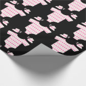 黒いピンクのDolkaの点のベビーの用品類のベビーシャワー ラッピングペーパー (角)