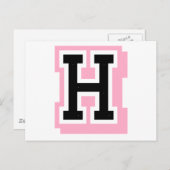 黒いピンク文字H ポストカード (正面/裏面)