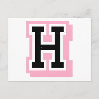 黒いピンク文字H ポストカード