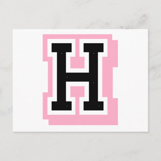黒いピンク文字H ポストカード (正面)