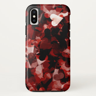 黒いピンク色の本当愛赤いハートの感情 iPhone X ケース