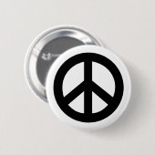 黒いピースサイン 缶バッジ (正面&裏面)