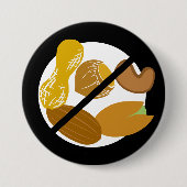 黒いピーナツ木のナットの自由なナットのアレルギーの子供 缶バッジ (正面)