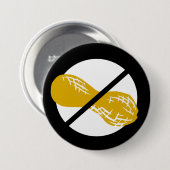 黒いピーナツ自由なナットのアレルギーの子供 缶バッジ (正面&裏面)