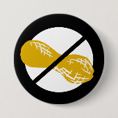 黒いピーナツ自由なナットのアレルギーの子供 缶バッジ (正面)