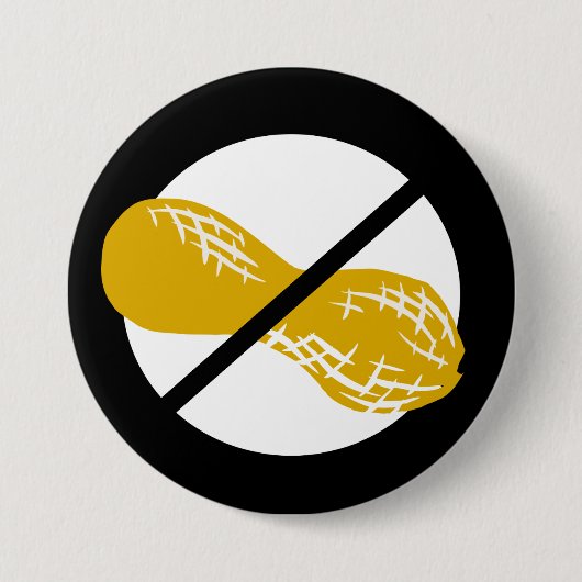 黒いピーナツ自由なナットのアレルギーの子供 缶バッジ (正面)