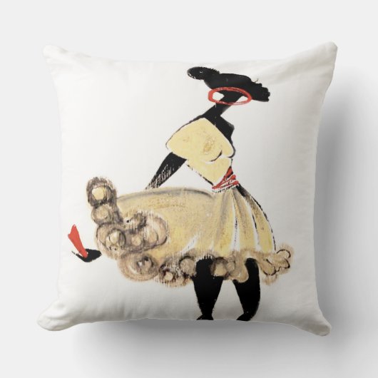 黒いファッションの枕 クッション (正面)