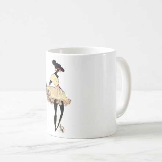 黒いファッション コーヒーマグカップ (正面右)