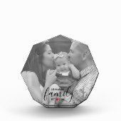 黒いファミリ名のセット。年の赤いハート家族の写真 フォトブロック (正面)