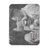 黒いファミリ名のセット。年の赤いハート家族の写真 マグネット (縦)