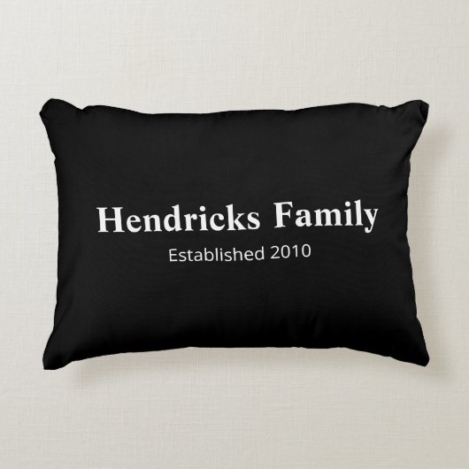 黒いファミリ名「確立」(背面パターン付) アクセントクッション (正面)