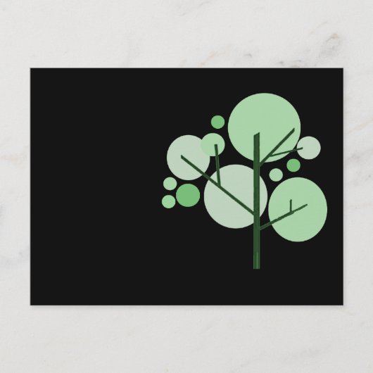 黒いファンキーバックロードの木 ポストカード (正面)