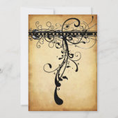 黒いファンキー渦エレガント結婚式招待状 招待状 (裏面)