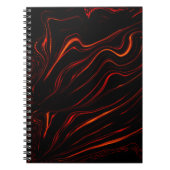 黒いファンドの赤い波状のトレース ノートブック (正面)