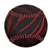黒いファンドの赤い波状の長いトレース 野球ボール (裏面)