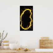 黒いファーテクスチャの帯電 ポスター (キッチン)