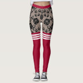 黒いフェイクバラの膝の靴下の上に釣り網 レギンス (正面)