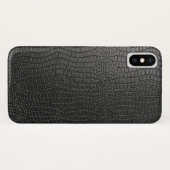 黒いフェイク半革の模様 Case-Mate iPhoneケース (裏面(横))