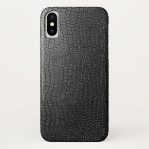 黒いフェイク半革の模様 iPhone X ケース